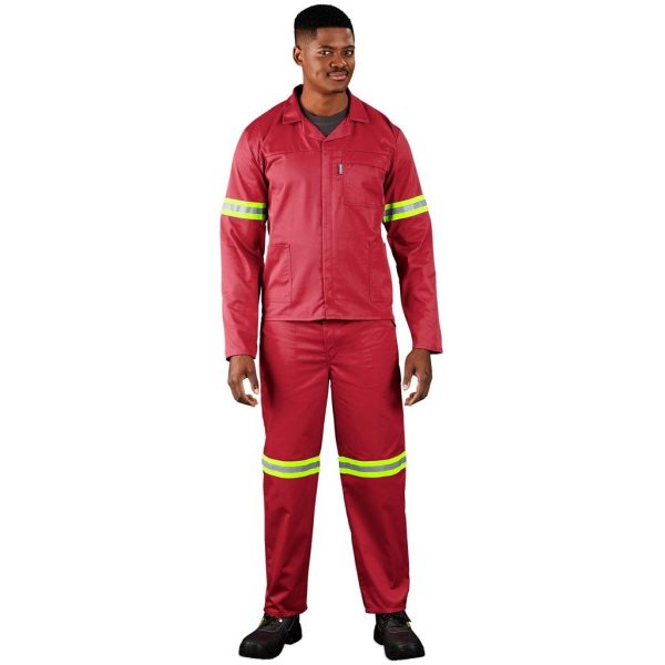 Trade Polycotton Conti Suit - Reflective Arms, Legs & Back - Yellow Tape - Image 4