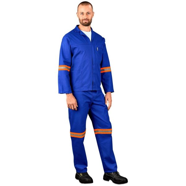 Technician 100% Cotton Conti Suit - Reflective Arms & Legs - Orange Tape - Image 2