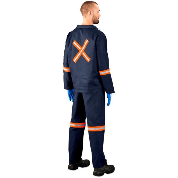 Technician 100% Cotton Conti Suit - Reflective Arms, Legs & Back - Orange Tape - Image 5