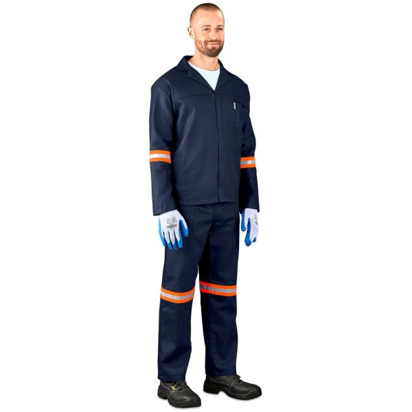 Technician 100% Cotton Conti Suit - Reflective Arms, Legs & Back - Orange Tape - Image 6