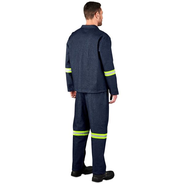 Vintage 100% Cotton Denim Conti Suit - Reflective Arms & Legs - Yellow Tape - Image 6