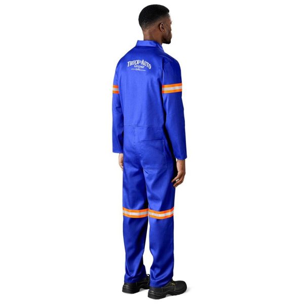 Safety Polycotton Boiler Suit - Reflective Arms & Legs - Orange Tape - Image 2