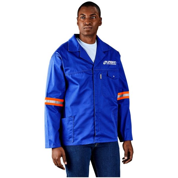 Site Premium Polycotton Jacket - Reflective Arms - Orange Tape - Image 3