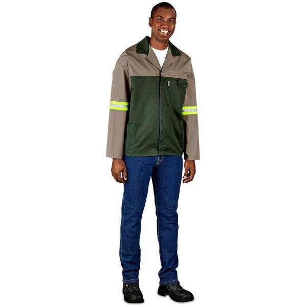 Site Premium Two-Tone Polycotton Jacket - Reflective Arms - Yellow Tape - Image 5
