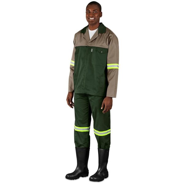 Site Premium Two-Tone Polycotton Jacket - Reflective Arms - Yellow Tape - Image 3