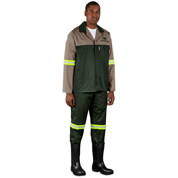 Site Premium Two-Tone Polycotton Jacket - Reflective Arms - Yellow Tape - Image 2