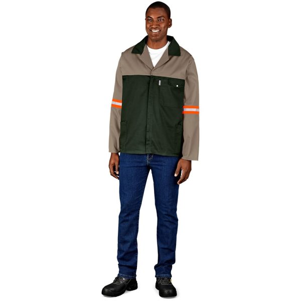 Site Premium Two-Tone Polycotton Jacket - Reflective Arms - Orange Tape - Image 3