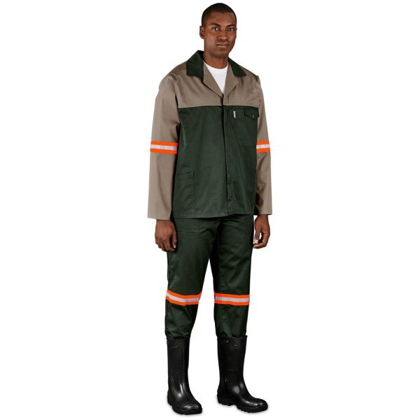Site Premium Two-Tone Polycotton Jacket - Reflective Arms - Orange Tape - Image 4
