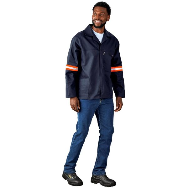 Artisan Premium 100% Cotton Jacket - Reflective Arms - Orange Tape - Image 8