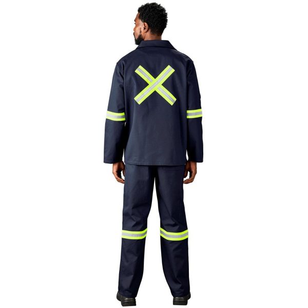 Artisan Premium 100% Cotton Jacket - Reflective Arms & Back - Yellow Tape - Image 3