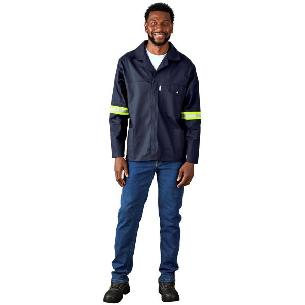 Artisan Premium 100% Cotton Jacket - Reflective Arms & Back - Yellow Tape - Image 18
