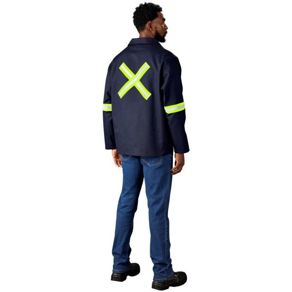 Artisan Premium 100% Cotton Jacket - Reflective Arms & Back - Yellow Tape - Image 8