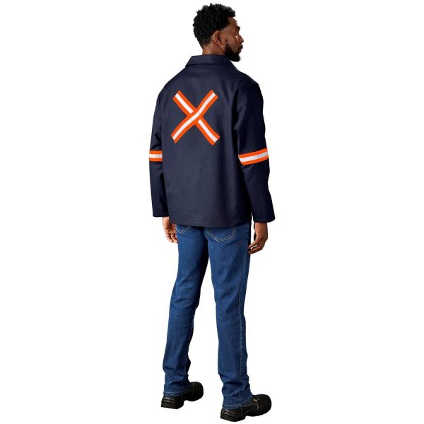 Artisan Premium 100% Cotton Jacket - Reflective Arms & Back - Orange Tape - Image 4