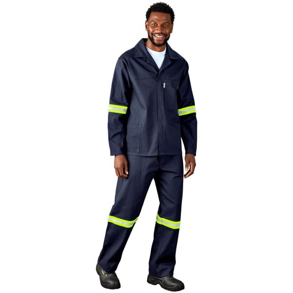 Artisan Premium 100% Cotton Pants - Reflective Legs - Yellow Tape - Image 12