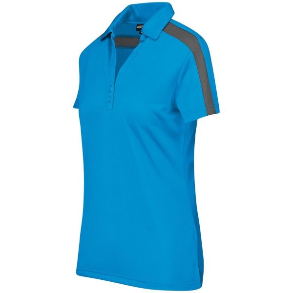 Ladies Nautilus Golf Shirt - Cyan - Image 3