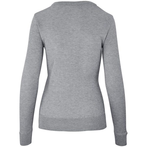 Ladies Long Sleeve Peru V-Neck Jersey - Grey - Image 3