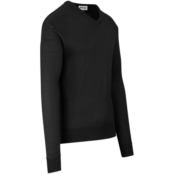 Mens Long Sleeve Peru V-Neck Jersey - Black - Image 2