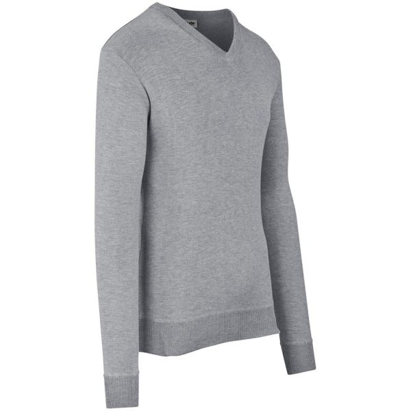 Mens Long Sleeve Peru V-Neck Jersey - Grey - Image 2