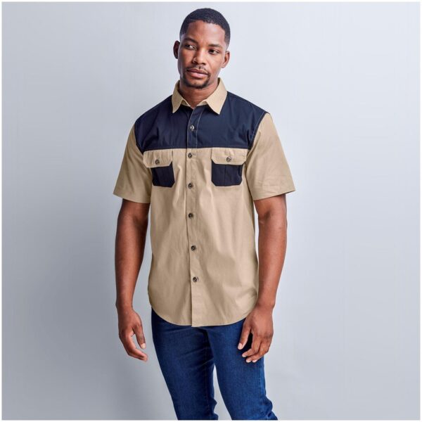 Mens Short Sleeve Serengeti 2-Tone Bush Shirt - Image 8