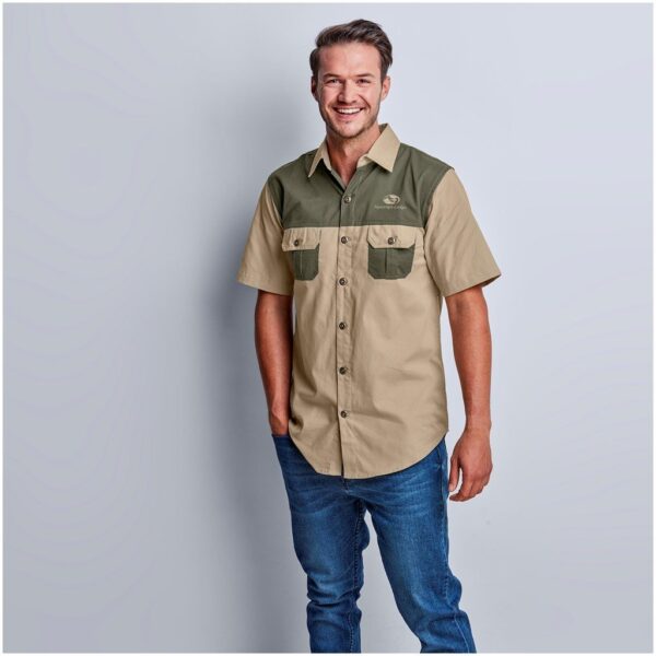 Mens Short Sleeve Serengeti 2-Tone Bush Shirt - Image 2