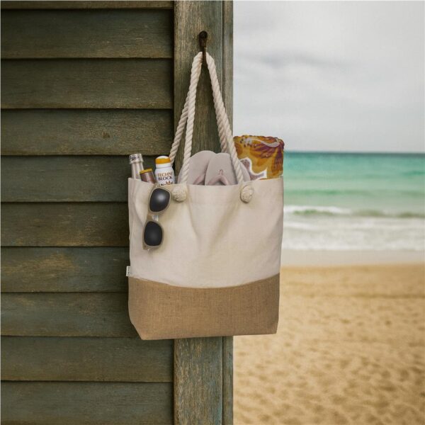 Okiyo Suna Jute & Cotton Beach Bag - Image 2