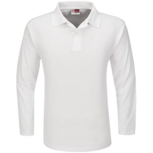 Mens Long Sleeve Boston Golf Shirt - White