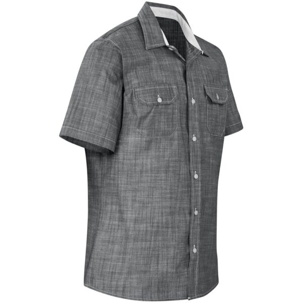 Mens Short Sleeve Windsor Shirt - Grey - Image 3