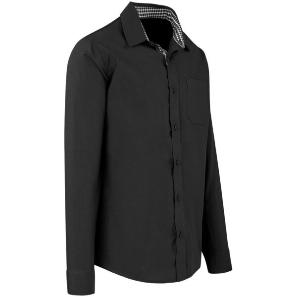 Mens Long Sleeve Warrington Shirt - Black - Image 6