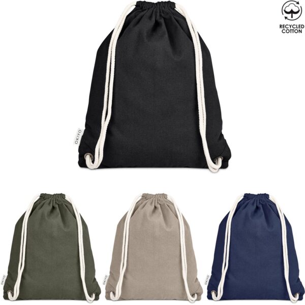 Okiyo Kinchaku Recycled Canvas Drawstring Bag - Image 8