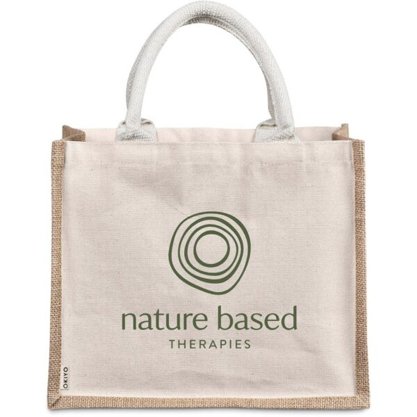 Okiyo Chinsai Midi Jute & Cotton Tote - Image 7