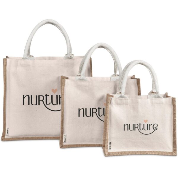 Okiyo Chinsai Mini Jute & Cotton Gift Bag - Image 6
