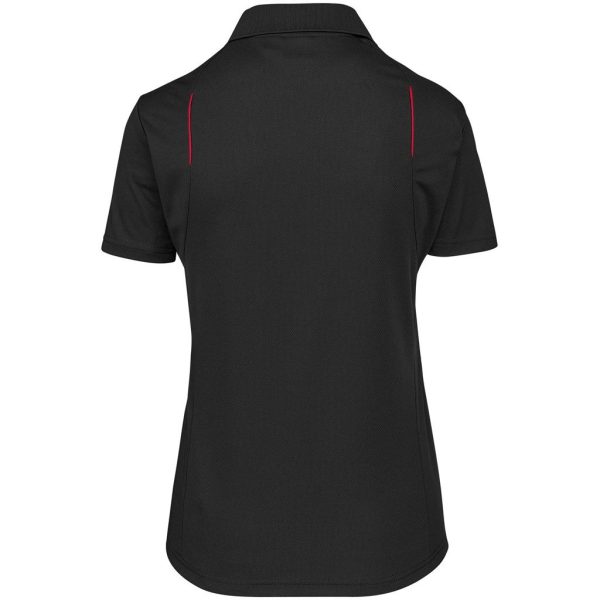 Ladies United Golf Shirt - Black Red - Image 2