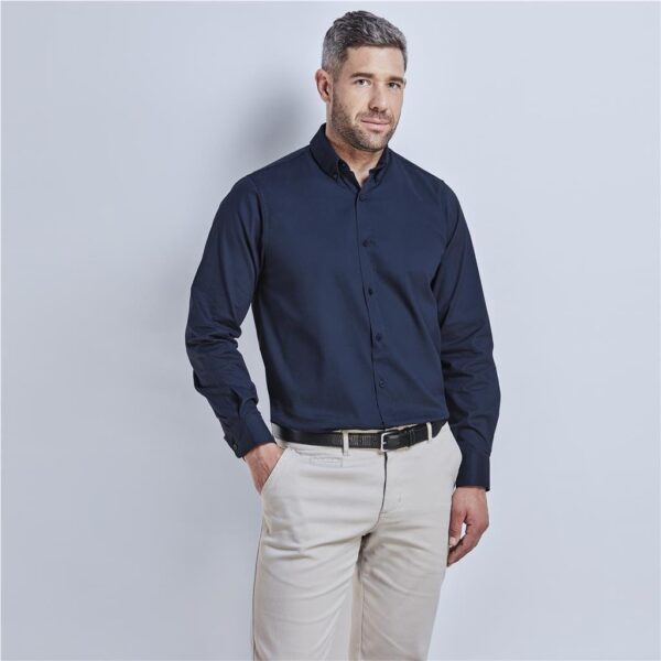 Mens Long Sleeve Cotton Twill Moderna  Shirt - Image 3