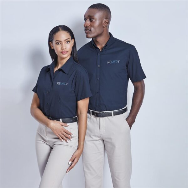 Mens Short Sleeve Cotton Twill Moderna Shirt - Image 3