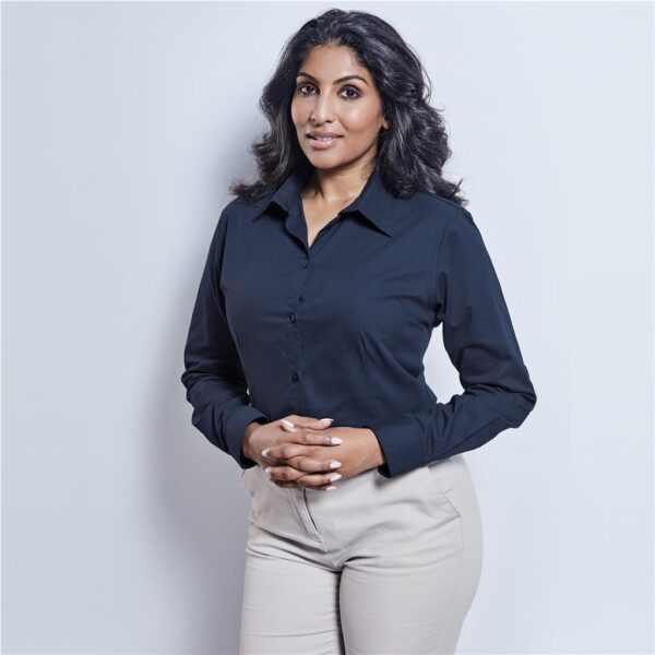 Ladies Long Sleeve Cotton Twill Moderna Shirt - Image 2