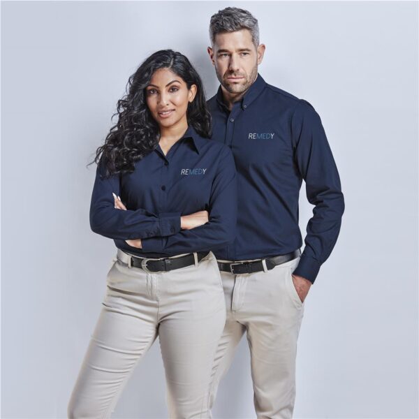 Ladies Long Sleeve Cotton Twill Moderna Shirt - Image 3