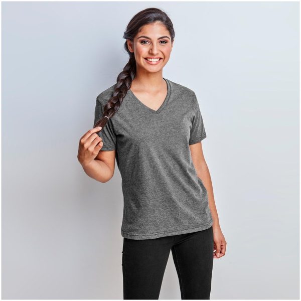Ladies Michigan Melange V-Neck T-Shirt - Image 2