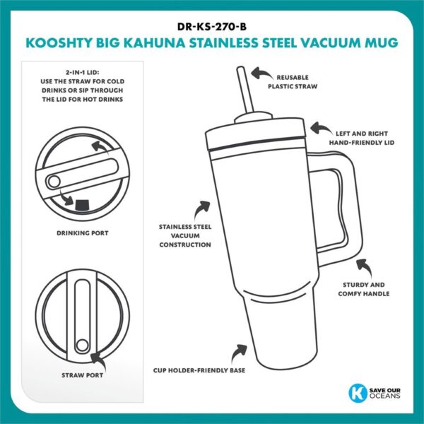 Kooshty Big Kahuna Stainless Steel Vacuum Mug – 1.2 Litre - Image 10