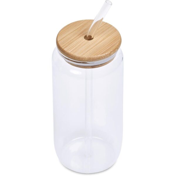 Okiyo Natsu Glass & Bamboo Tumbler & Straw - 500ml - Image 4