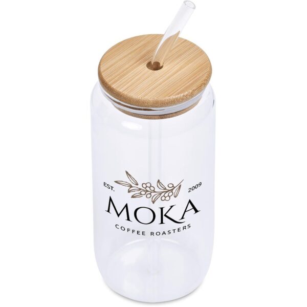 Okiyo Natsu Glass & Bamboo Tumbler & Straw - 500ml - Image 6