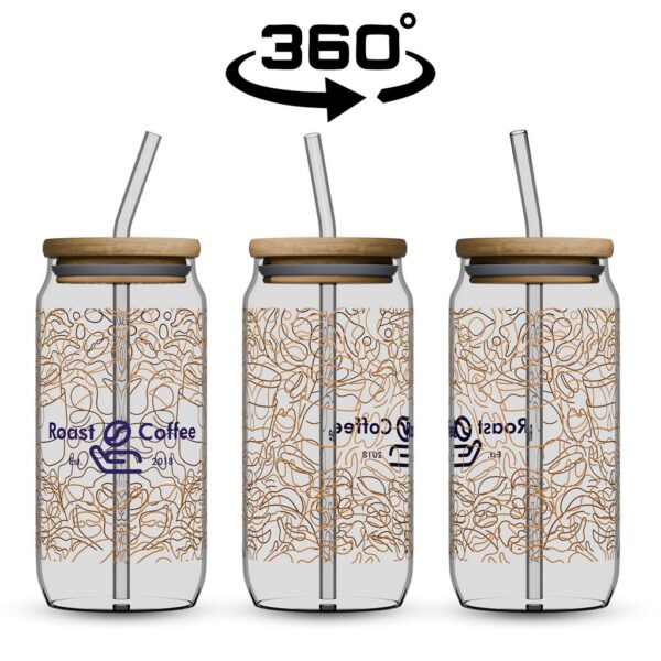 Okiyo Natsu Glass & Bamboo Tumbler & Straw - 500ml - Image 3