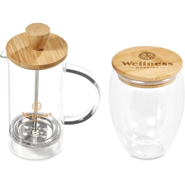 Okiyo Aibo Glass & Bamboo Coffee Set - Image 2