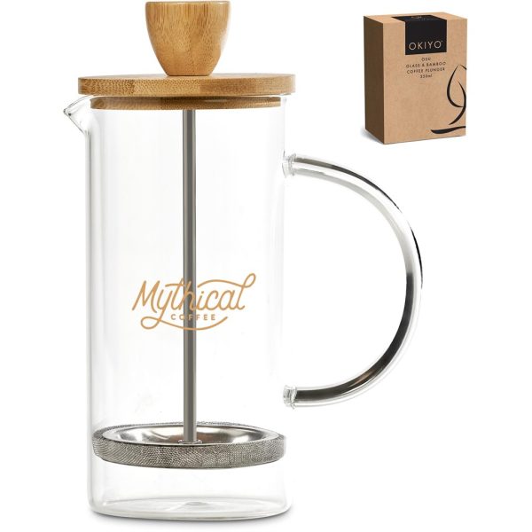 Okiyo Osu Glass & Bamboo Coffee Plunger - 350ml - Image 6