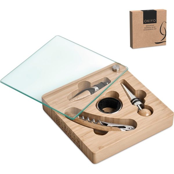 Okiyo Budonoki Bamboo Wine Accessories set - Image 8