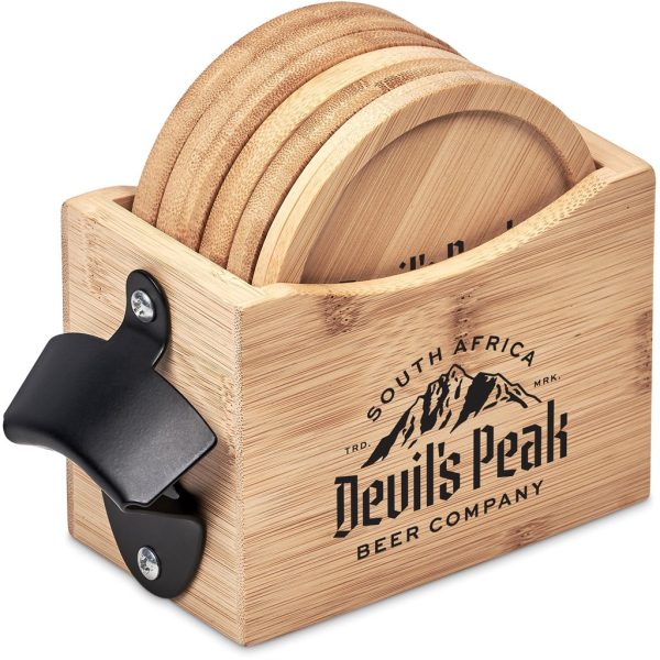 Okiyo Kanpai Bamboo Coaster & Bottle Opener Set - Image 17