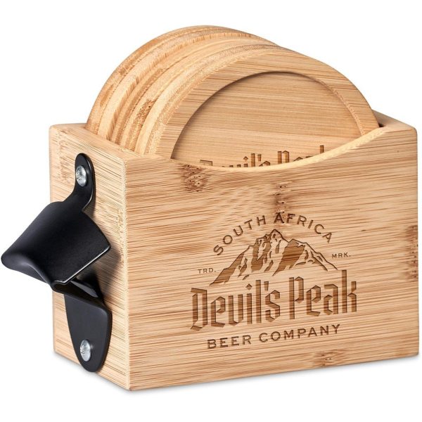 Okiyo Kanpai Bamboo Coaster & Bottle Opener Set - Image 24