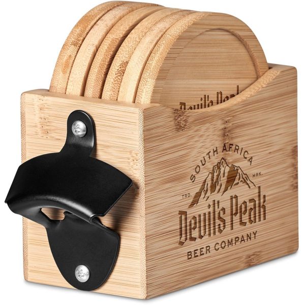 Okiyo Kanpai Bamboo Coaster & Bottle Opener Set - Image 18