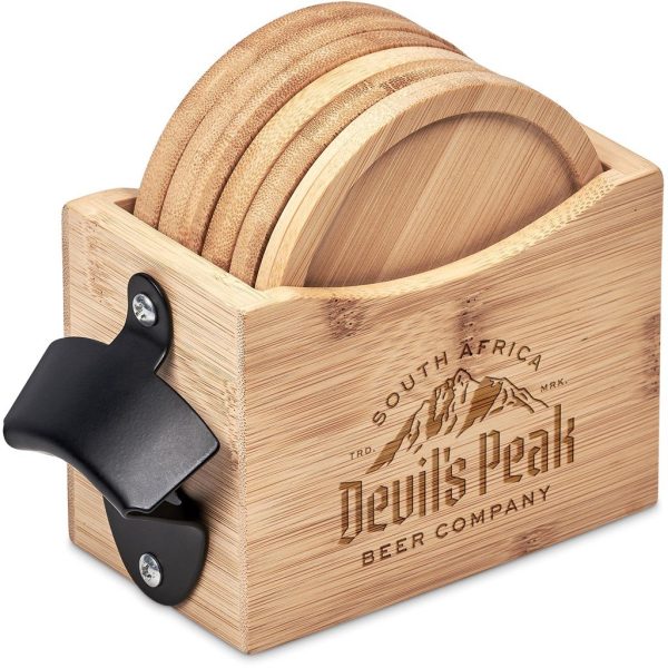 Okiyo Kanpai Bamboo Coaster & Bottle Opener Set - Image 25
