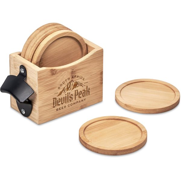 Okiyo Kanpai Bamboo Coaster & Bottle Opener Set - Image 14