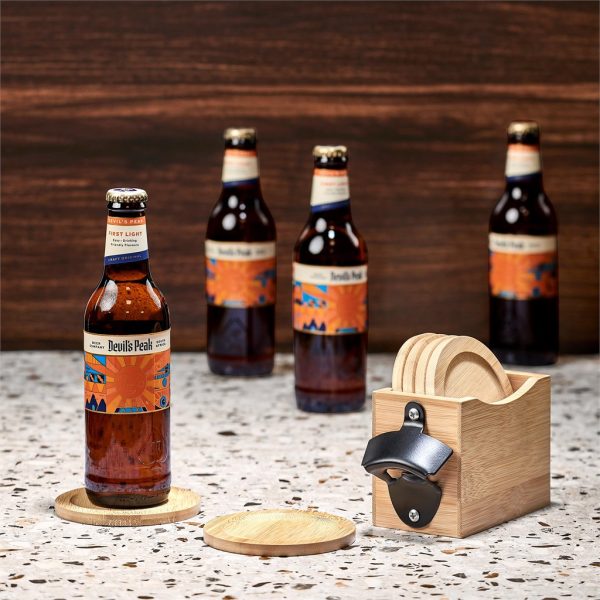 Okiyo Kanpai Bamboo Coaster & Bottle Opener Set - Image 10